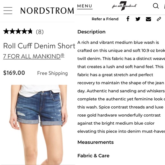 🆕 7 For All Mankind Distressed Denim Shorts (24)